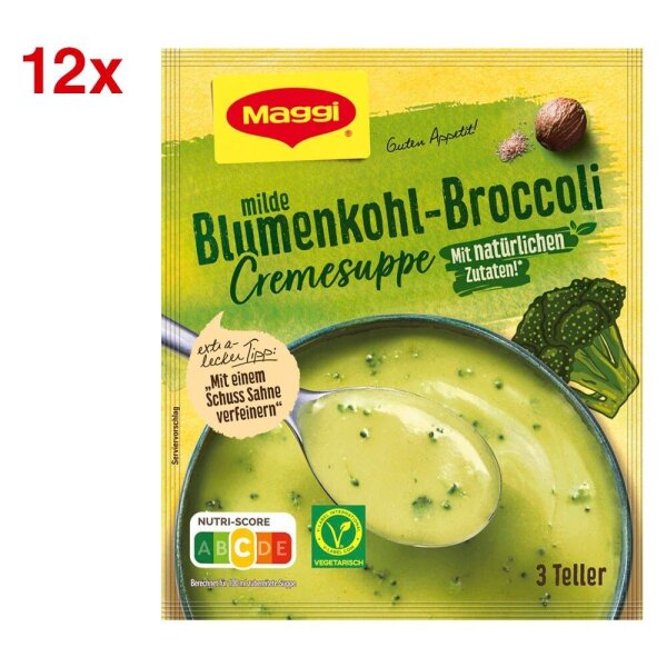 Maggi® milde Blumenkohl-Broccoli Cremesuppe 12x 3 Portionen, 12 St.