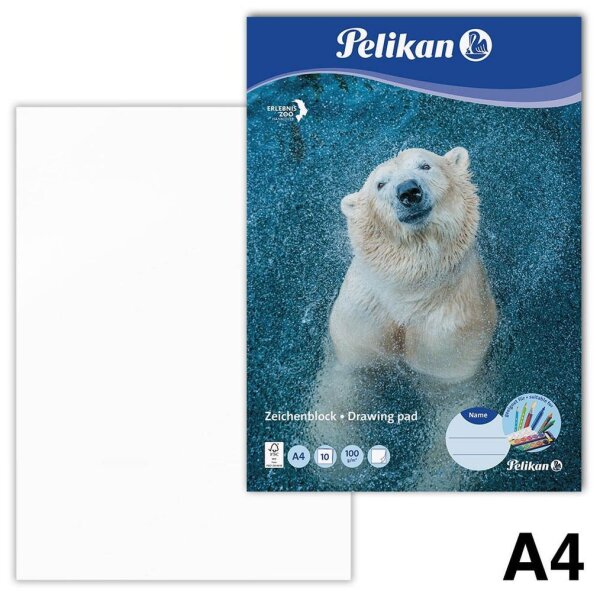 Pelikan Zeichenblock Zoo DIN A4 100 g/qm, 10 Blatt, 1 Block