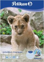Pelikan Zeichenblock Zoo DIN A4 100 g/qm, 20 Blatt, 1 Block