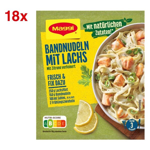 Maggi® Bandnudeln mit Lachs Sauce 18x 3 Portionen, 18 St.