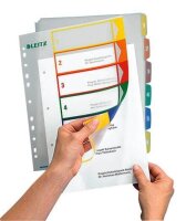 LEITZ Ordnerregister 1292 DIN A4 Vollformat, Überbreite 1-6 farbig 6-teilig, 1 Satz
