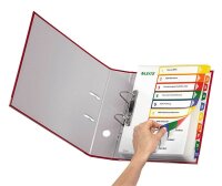 LEITZ Ordnerregister 1292 DIN A4 Vollformat, Überbreite 1-6 farbig 6-teilig, 1 Satz
