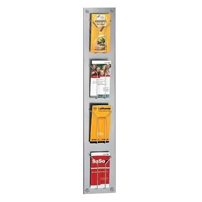 Kerkmann Wandprospekthalter alu 1/3 DIN A4 4 Fächern 18,0 x 6,5 x 102,0 cm, 1 St.