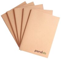 pandoo Notizhefte DIN A5 blanko, natur Softcover 40 Seiten, 5 St.