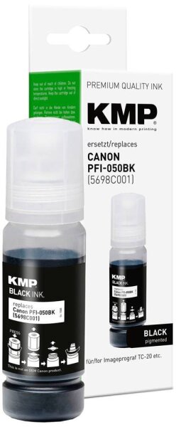 KMP  schwarz Tintenflasche kompatibel zu Canon PFI-550 BK