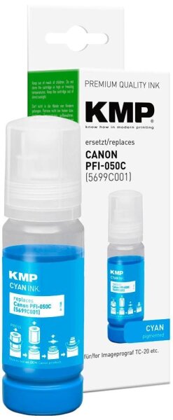 KMP  cyan Tintenflasche kompatibel zu Canon PFI-550 C