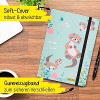 ONLINE® Notizbuch Bullet Journal Otter DIN A5 punktkariert, mehrfarbig Softcover 144 Seiten, 1 St.