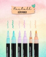 ONLINE® Pastell Lettering Acrylstifte-Set farbsortiert 0,7 + 3,0 mm, 6 St.