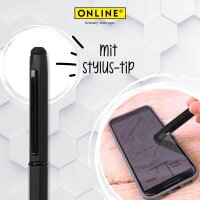 ONLINE® Kugelschreiber Hexagon Stylus schwarz, Schreibfarbe: blau, 1 St.