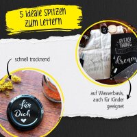 ONLINE® Silver Lettering Acrylstifte-Set silber 5 St.
