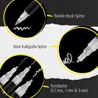 ONLINE® Silver Lettering Acrylstifte-Set silber 5 St.