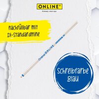ONLINE® Kugelschreiber Hexagon Stylus weiß, Schreibfarbe: blau, 1 St.
