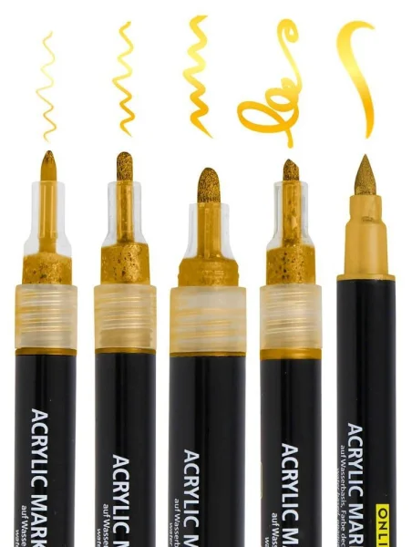 ONLINE® Gold Lettering Acrylstifte-Set gold 5 St.