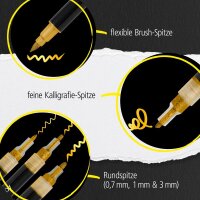ONLINE® Gold Lettering Acrylstifte-Set gold 5 St.