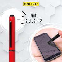 ONLINE® Kugelschreiber Hexagon Stylus rot, Schreibfarbe: blau, 1 St.