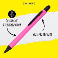 ONLINE® Kugelschreiber ALU Stylus pink, Schreibfarbe: blau, 1 St.