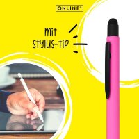 ONLINE® Kugelschreiber ALU Stylus pink, Schreibfarbe: blau, 1 St.