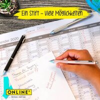 ONLINE® 4-Farben-Kugelschreiber Multipen mint, Schreibfarbe: rot, blau, schwarz, grau, 1 St.