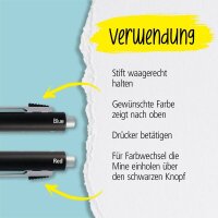 ONLINE® 4-Farben-Kugelschreiber Multipen rose, Schreibfarbe: rot, blau, schwarz, grau, 1 St.
