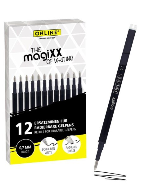 ONLINE® magiXX Gelschreiberminen schwarz 0,7 mm 12 St.