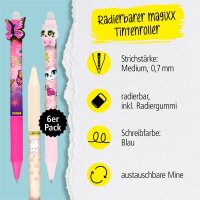 ONLINE® magiXX Fun Gelschreiber Girls 0,7 mm, Schreibfarbe: blau, 6 St.