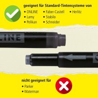 ONLINE® Tintenpatronen für Füller Kombi schwarz, 25 St.
