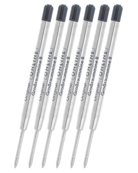 ONLINE® Kugelschreiberminen B schwarz, 6 St.