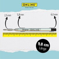 ONLINE® Kugelschreiberminen B schwarz, 6 St.