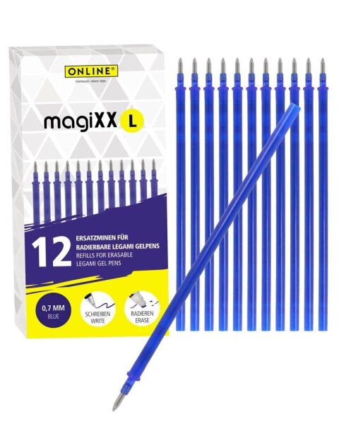 ONLINE® magiXX L Gelschreiberminen blau 0,7 mm 12 St.