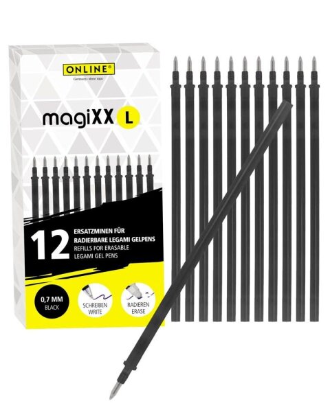 ONLINE® magiXX L Gelschreiberminen schwarz 0,7 mm 12 St.
