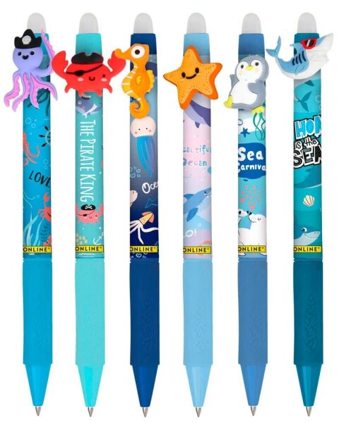 ONLINE® magiXX Fun Gelschreiber Sea 0,7 mm, Schreibfarbe: blau, 6 St.  ( 70187 )