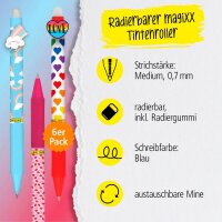 ONLINE® magiXX Fun Gelschreiber Love& 0,7 mm, Schreibfarbe: blau, 6 St.