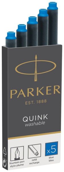 PARKER Tintenpatronen für Füller 1950384 königsblau, 5 St.