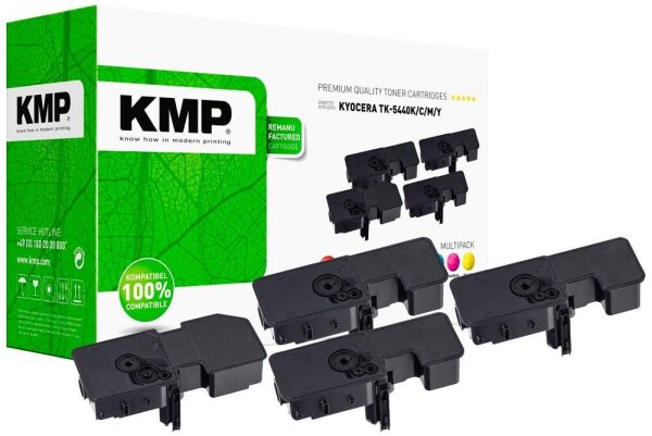 KMP  cyan, magenta, gelb Toner kompatibel zu KYOCERA TK-5440K/C/M/Y, 4er-Set