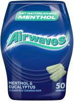 Airwaves MENTHOL & EUKALYPTUS Kaugummis 50 Dragees, 1...