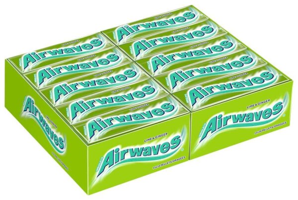 Airwaves Lime & Ginger Kaugummis 30x 10 Dragees, 30 St.