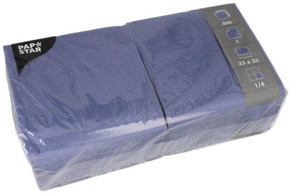 PAPSTAR Servietten dunkelblau 1-lagig 33,0 x 33,3 cm, 500 St.