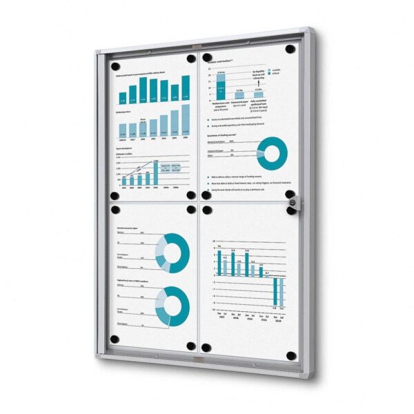 Showdown® Displays Schaukasten Economy XS B1 silber 4x DIN A4 49,1 x 2,6 x 65,5 cm, 1 St.
