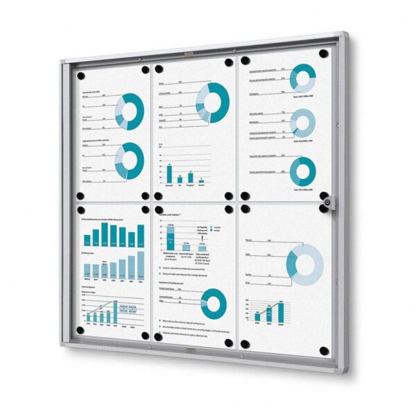 Showdown® Displays Schaukasten Economy XS B1 silber 6x DIN A4 71,1 x 2,6 x 65,5 cm, 1 St.