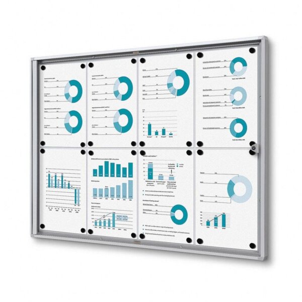 Showdown® Displays Schaukasten Economy XS B1 silber 8x DIN A4 93,1 x 2,6 x 65,5 cm, 1 St.