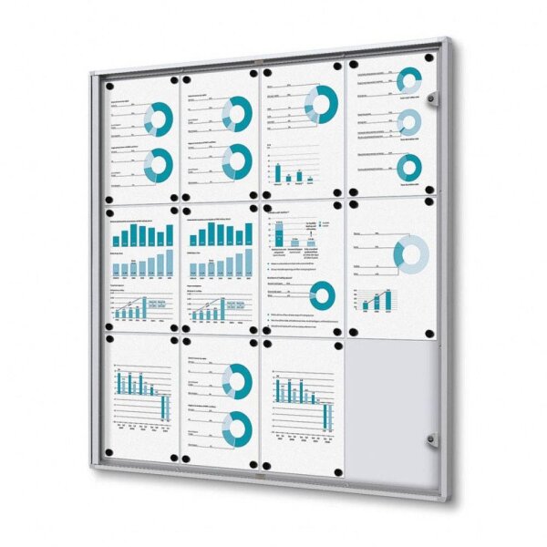 Showdown® Displays Schaukasten Economy XS B1 silber 12x DIN A4 93,1 x 2,6 x 96,3 cm, 1 St.