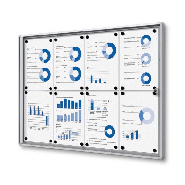Showdown® Displays Schaukasten Economy XS silber 8x DIN A4 93,1 x 2,6 x 65,5 cm, 1 St.