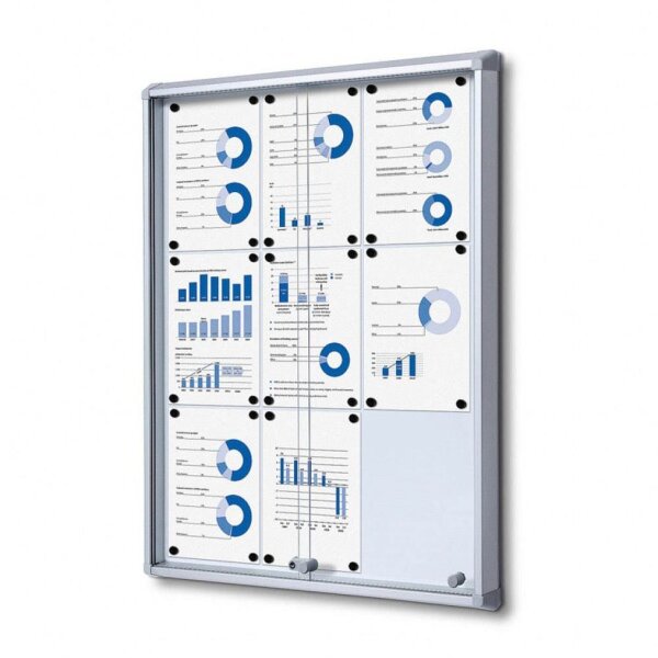 Showdown® Displays Schaukasten SL grau 9x DIN A4 72,0 x 5,9 x 98,2 cm, 1 St.