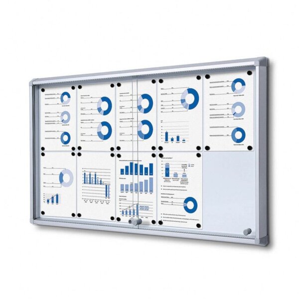 Showdown® Displays Schaukasten SL grau 10x DIN A4 116,0 x 5,9 x 67,5 cm, 1 St.