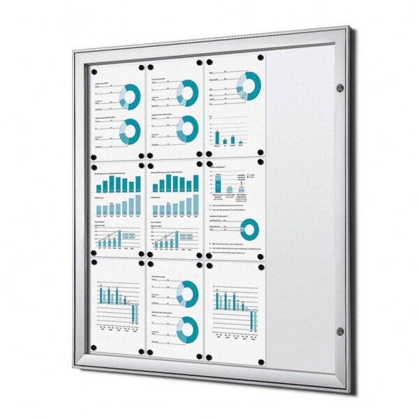 Showdown® Displays Schaukasten S B1 grau 12x DIN A4 96,1 x 2,3 x 100,4 cm, 1 St.
