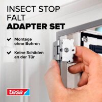 tesa Klemmscharnier für Fliegengitter Insect Stop Falt Adapter Set weiß