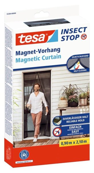 tesa Fliegengitter Insect Stop Magnetvorhang anthrazit 0,9 x 2,1 m