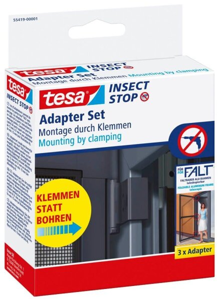 tesa Klemmscharnier für Fliegengitter Insect Stop Falt Adapter Set anthrazit