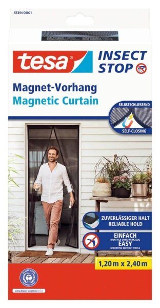 tesa Fliegengitter Insect Stop Magnetvorhang anthrazit 1,2 x 2,4 m