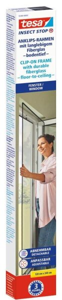 tesa Fliegengitter Insect Stop Clip On anthrazit 1,2 x 2,4 m